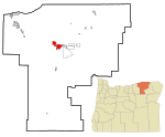 Umatilla County Oregon Incorporated and Unincorporated areas Pendleton Highlighted